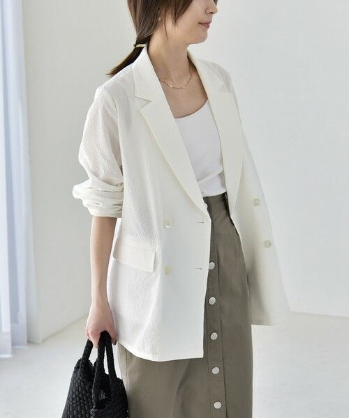 SHIPS / シップス セットアップ | 《予約》quaranciel:〈手洗い可能〉シアー カラミ テーラード ダブル ジャケット | 詳細5
