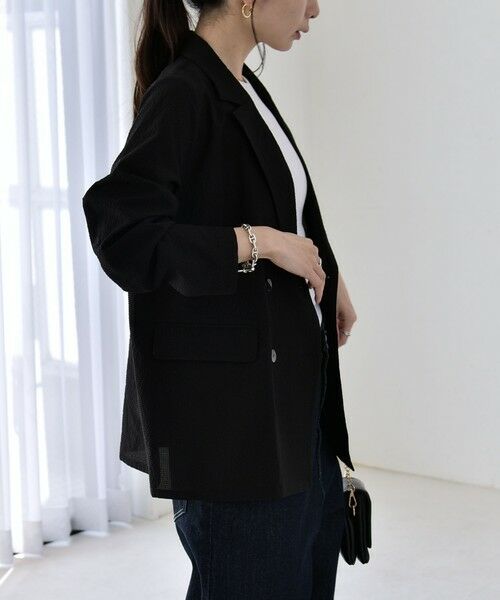 SHIPS / シップス セットアップ | 《予約》quaranciel:〈手洗い可能〉シアー カラミ テーラード ダブル ジャケット | 詳細14