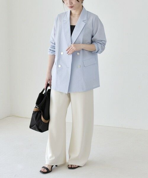 SHIPS / シップス セットアップ | 《予約》quaranciel:〈手洗い可能〉シアー カラミ テーラード ダブル ジャケット | 詳細18