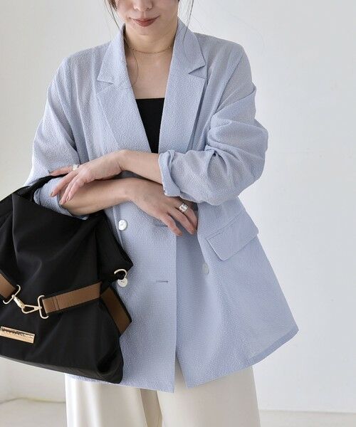 SHIPS / シップス セットアップ | 《予約》quaranciel:〈手洗い可能〉シアー カラミ テーラード ダブル ジャケット | 詳細21