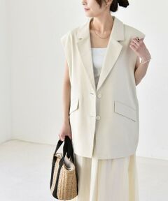 SHIPS / シップス ベスト | 《予約》quaranciel: リネン ミックス テーラード オーバー ジレ