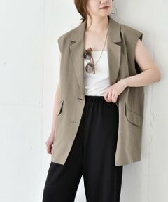 SHIPS / シップス ベスト | 《予約》quaranciel: リネン ミックス テーラード オーバー ジレ