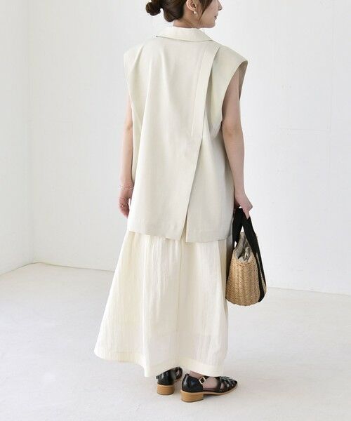 SHIPS / シップス ベスト | 《予約》quaranciel: リネン ミックス テーラード オーバー ジレ | 詳細2