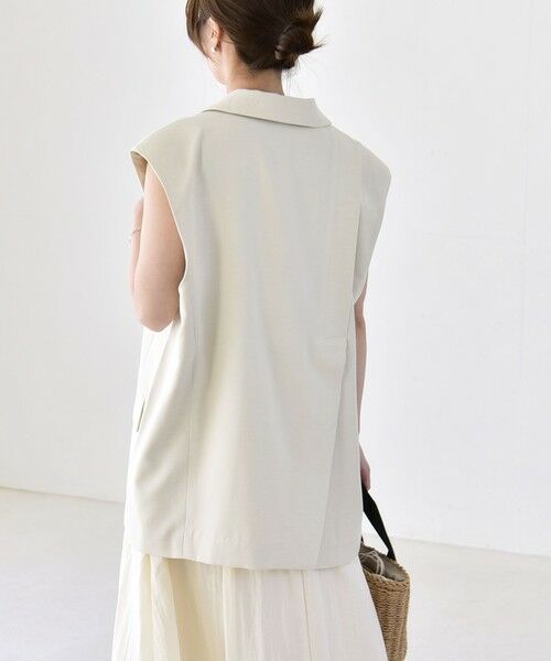 SHIPS / シップス ベスト | 《予約》quaranciel: リネン ミックス テーラード オーバー ジレ | 詳細5