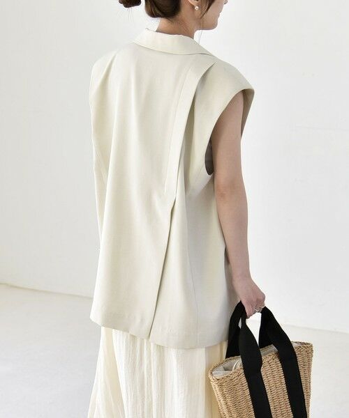 SHIPS / シップス ベスト | 《予約》quaranciel: リネン ミックス テーラード オーバー ジレ | 詳細6