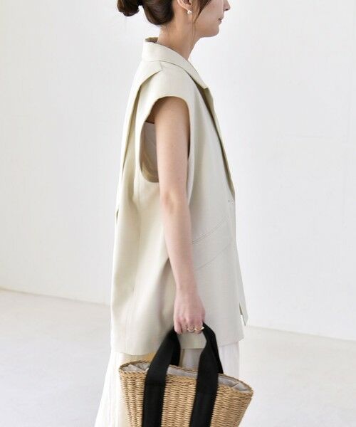 SHIPS / シップス ベスト | 《予約》quaranciel: リネン ミックス テーラード オーバー ジレ | 詳細7