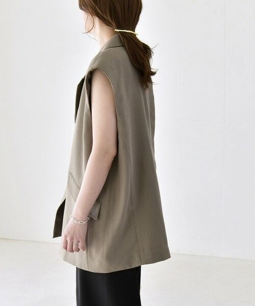 SHIPS / シップス ベスト | 《予約》quaranciel: リネン ミックス テーラード オーバー ジレ | 詳細19