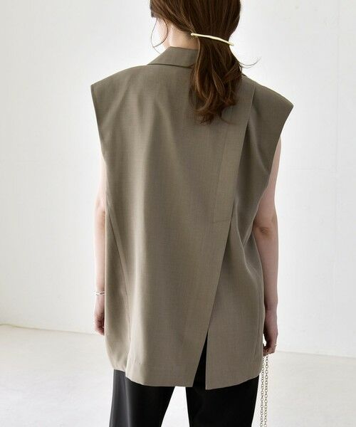 SHIPS / シップス ベスト | 《予約》quaranciel: リネン ミックス テーラード オーバー ジレ | 詳細20