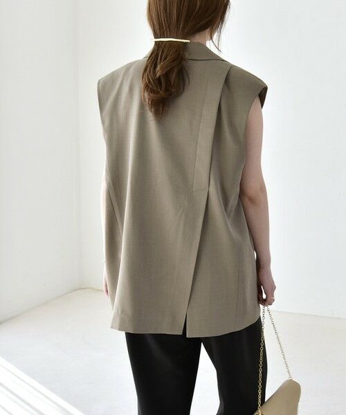SHIPS / シップス ベスト | 《予約》quaranciel: リネン ミックス テーラード オーバー ジレ | 詳細21