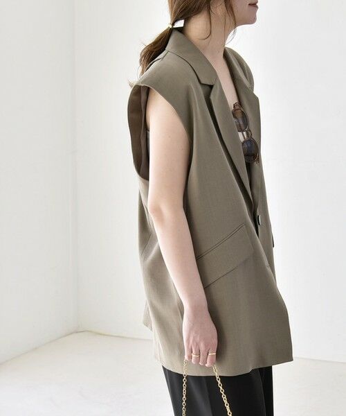 SHIPS / シップス ベスト | 《予約》quaranciel: リネン ミックス テーラード オーバー ジレ | 詳細22