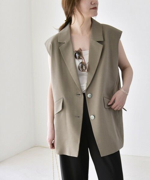 SHIPS / シップス ベスト | 《予約》quaranciel: リネン ミックス テーラード オーバー ジレ | 詳細24