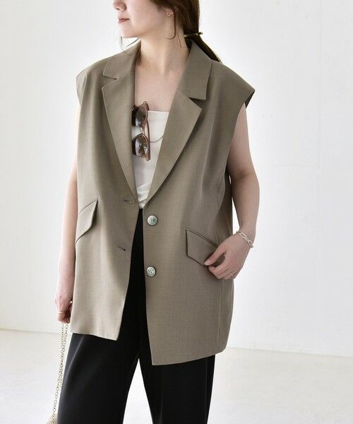 SHIPS / シップス ベスト | 《予約》quaranciel: リネン ミックス テーラード オーバー ジレ | 詳細25