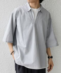 SHIPS / シップス シャツ・ブラウス | SHIPS any:〈洗濯機可能〉ボイル スキッパー ハーフスリーブ プルオーバー シャツ◆