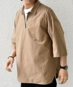 SHIPS / シップス シャツ・ブラウス | SHIPS any:〈洗濯機可能〉ボイル スキッパー ハーフスリーブ プルオーバー シャツ◆