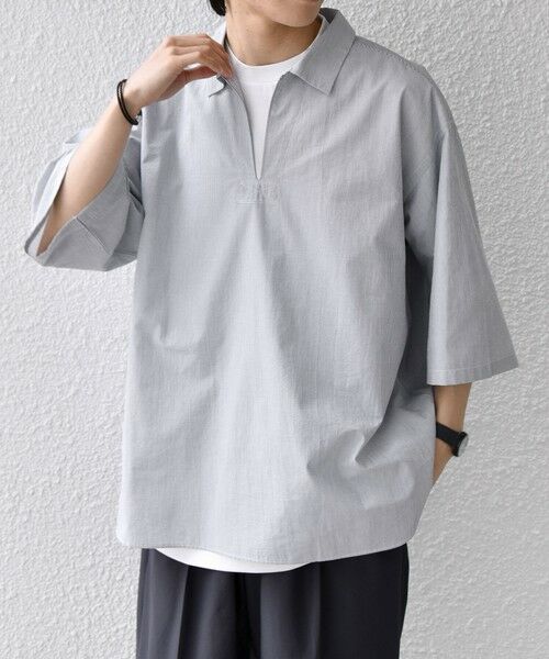 SHIPS / シップス シャツ・ブラウス | SHIPS any:〈洗濯機可能〉ボイル スキッパー ハーフスリーブ プルオーバー シャツ◆ | 詳細3