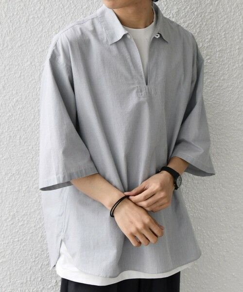 SHIPS / シップス シャツ・ブラウス | SHIPS any:〈洗濯機可能〉ボイル スキッパー ハーフスリーブ プルオーバー シャツ◆ | 詳細5