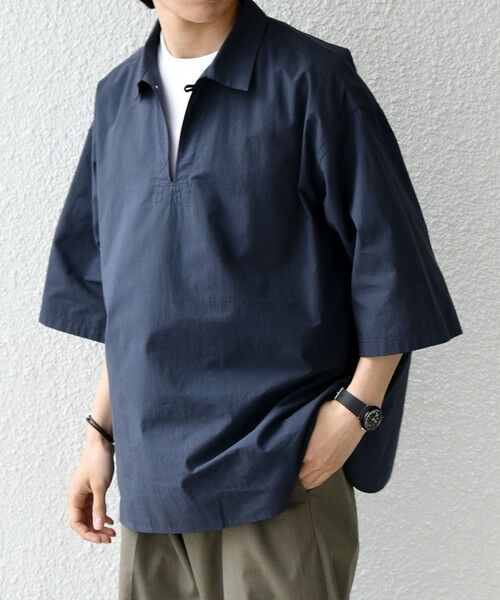 SHIPS / シップス シャツ・ブラウス | SHIPS any:〈洗濯機可能〉ボイル スキッパー ハーフスリーブ プルオーバー シャツ◆ | 詳細30