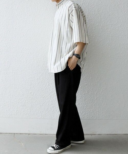 SHIPS / シップス シャツ・ブラウス | SHIPS any:〈洗濯機可能〉コットン/リネン ストライプ バンド スキッパー ハーフスリーブ シャツ 26SS◆ | 詳細2