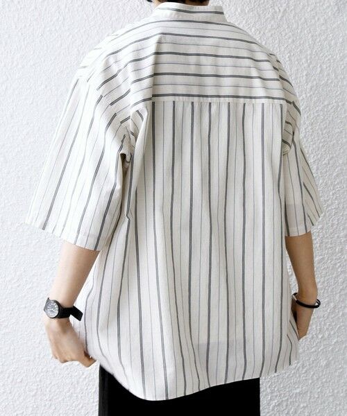 SHIPS / シップス シャツ・ブラウス | SHIPS any:〈洗濯機可能〉コットン/リネン ストライプ バンド スキッパー ハーフスリーブ シャツ 26SS◆ | 詳細5