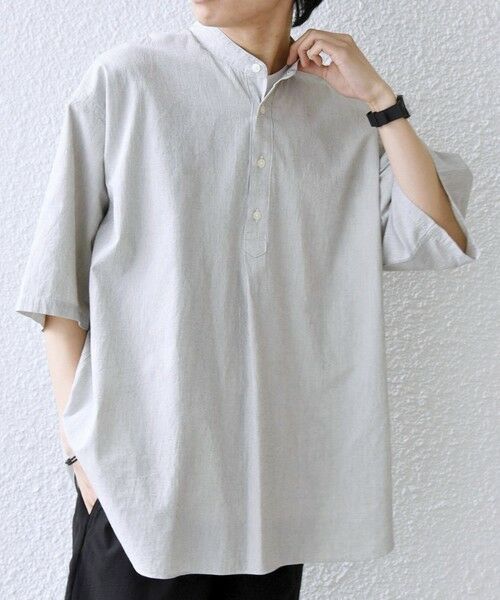 SHIPS / シップス シャツ・ブラウス | SHIPS any:〈洗濯機可能〉コットン/リネン ストライプ バンド スキッパー ハーフスリーブ シャツ 26SS◆ | 詳細12