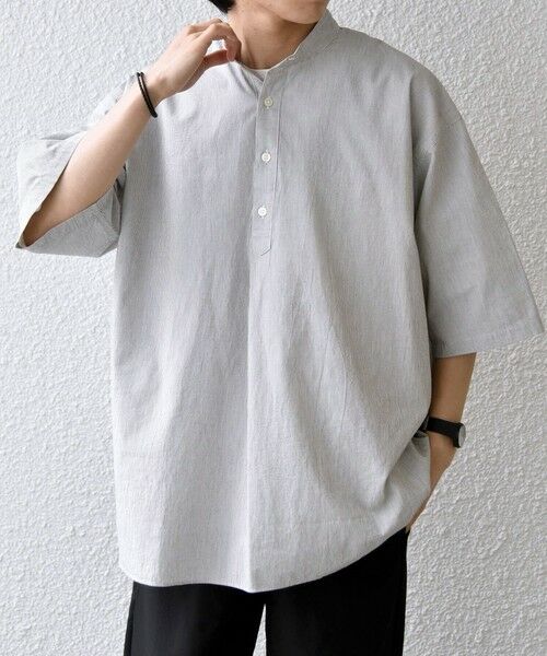 SHIPS / シップス シャツ・ブラウス | SHIPS any:〈洗濯機可能〉コットン/リネン ストライプ バンド スキッパー ハーフスリーブ シャツ 26SS◆ | 詳細10