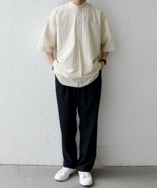 SHIPS / シップス シャツ・ブラウス | SHIPS any:〈洗濯機可能〉コットン/リネン ストライプ バンド スキッパー ハーフスリーブ シャツ 26SS◆ | 詳細15