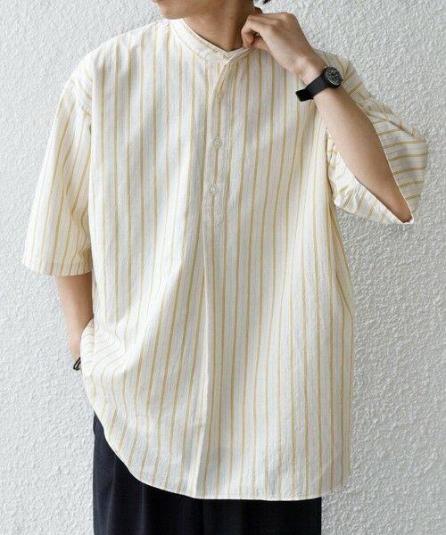 SHIPS / シップス シャツ・ブラウス | SHIPS any:〈洗濯機可能〉コットン/リネン ストライプ バンド スキッパー ハーフスリーブ シャツ 26SS◆ | 詳細17