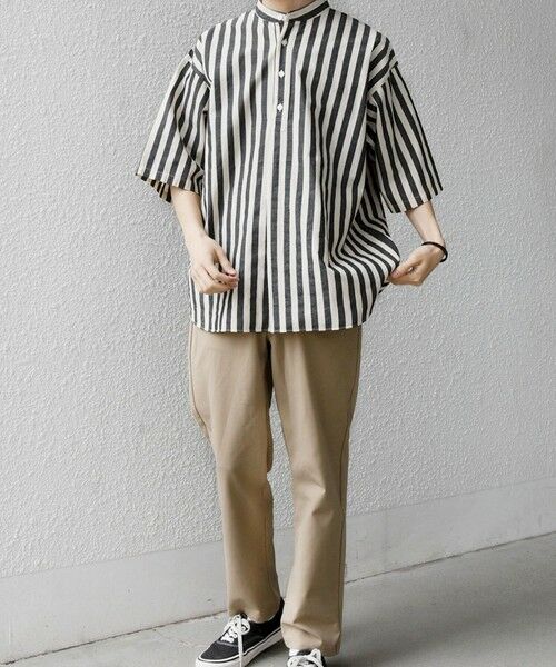 SHIPS / シップス シャツ・ブラウス | SHIPS any:〈洗濯機可能〉コットン/リネン ストライプ バンド スキッパー ハーフスリーブ シャツ 26SS◆ | 詳細27