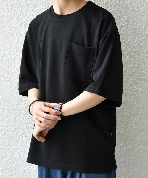 SHIPS / シップス Tシャツ | SHIPS any:〈接触冷感〉COOL TOUCH スムース リラックス ポケット Tシャツ 26SS◆（ブラック）