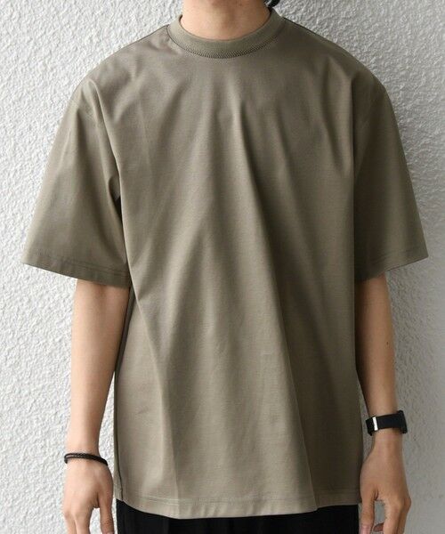 SHIPS / シップス Tシャツ | SHIPS any:〈接触冷感/遮熱/UVカット〉COOL TOUCH スムース デザイン リブ セミ モックネック Tシャツ◆ | 詳細24