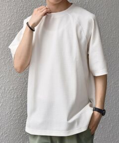 SHIPS / シップス Tシャツ | 【WEB限定】SHIPS any:〈UVカット〉SORONA(R) ワッフル ラグラン リラックス Tシャツ◆