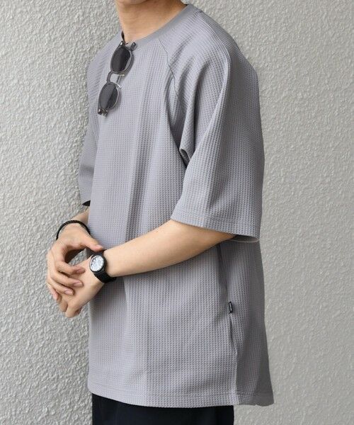 SHIPS / シップス Tシャツ | 【WEB限定】SHIPS any:〈UVカット〉SORONA(R) ワッフル ラグラン リラックス Tシャツ◆（グレー）