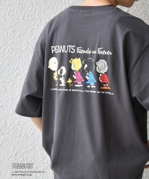 SHIPS / シップス Tシャツ | SHIPS any: SNOOPY コラボ グラフィック プリント Tシャツ◆（チャコールグレー）