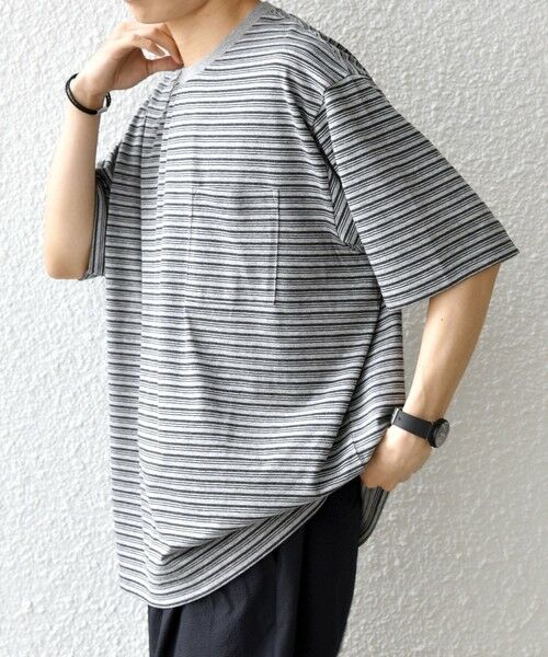 SHIPS / シップス Tシャツ | SHIPS any:〈接触冷感〉マルチ ボーダー ポケット Tシャツ◆ | 詳細4