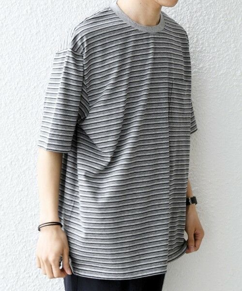 SHIPS / シップス Tシャツ | SHIPS any:〈接触冷感〉マルチ ボーダー ポケット Tシャツ◆ | 詳細5