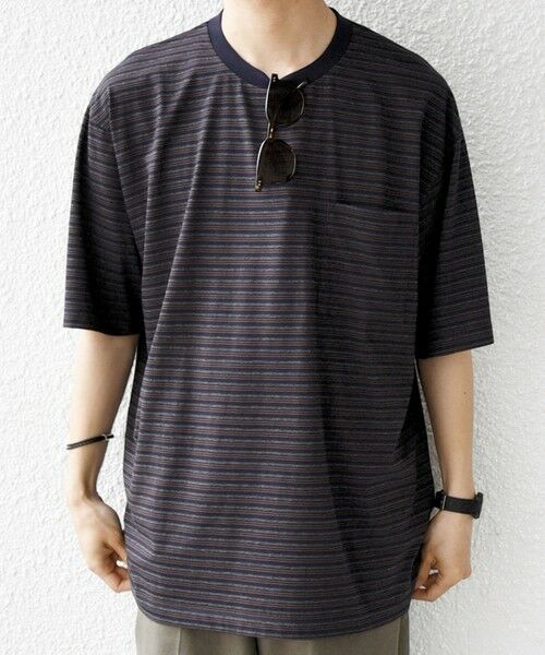 SHIPS / シップス Tシャツ | SHIPS any:〈接触冷感〉マルチ ボーダー ポケット Tシャツ◆ | 詳細10