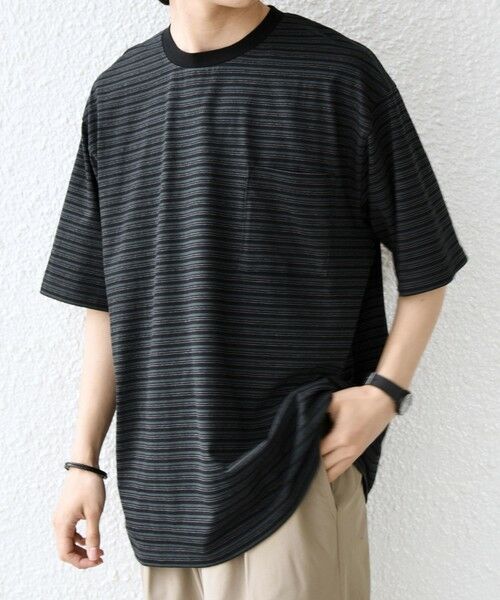 SHIPS / シップス Tシャツ | SHIPS any:〈接触冷感〉マルチ ボーダー ポケット Tシャツ◆ | 詳細25