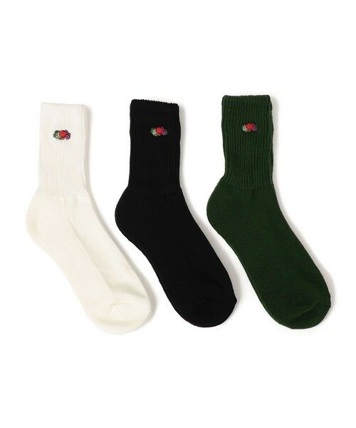 SHIPS / シップス ソックス | FRUIT OF THE LOOM: 3足組 ワンポイント 刺繍 クルー ソックス（その他2）