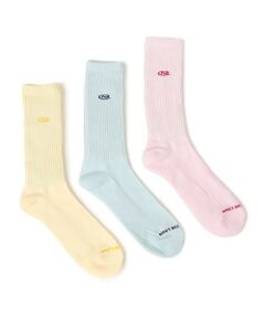 SHIPS / シップス ソックス | FRUIT OF THE LOOM: 3足組 ワンポイント 刺繍 シグナル ソックス