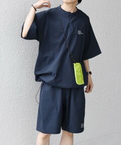 SHIPS / シップス Tシャツ | 【WEB限定】SHIPS any:〈吸水速乾/UVカット〉ドライタッチ ヘンリーネック Tシャツ＋イージーショーツ＋パッカブルバッグ 3点セット◆