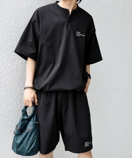 SHIPS / シップス Tシャツ | 【WEB限定】SHIPS any:〈吸水速乾/UVカット〉ドライタッチ ヘンリーネック Tシャツ＋イージーショーツ＋パッカブルバッグ 3点セット◆ | 詳細4