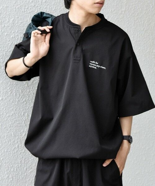 SHIPS / シップス Tシャツ | 【WEB限定】SHIPS any:〈吸水速乾/UVカット〉ドライタッチ ヘンリーネック Tシャツ＋イージーショーツ＋パッカブルバッグ 3点セット◆ | 詳細5