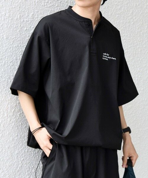 SHIPS / シップス Tシャツ | 【WEB限定】SHIPS any:〈吸水速乾/UVカット〉ドライタッチ ヘンリーネック Tシャツ＋イージーショーツ＋パッカブルバッグ 3点セット◆ | 詳細7