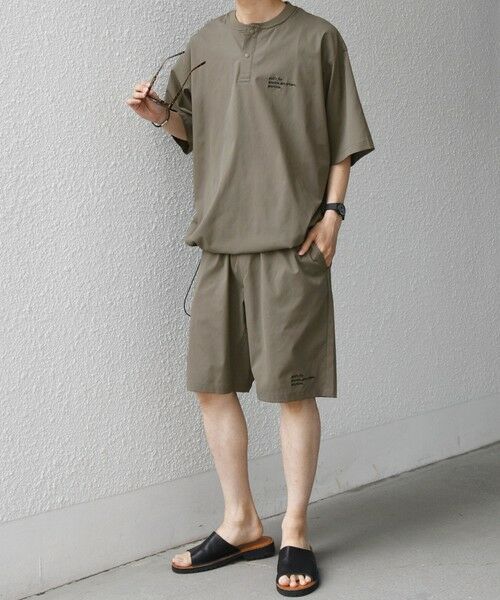 SHIPS / シップス Tシャツ | 【WEB限定】SHIPS any:〈吸水速乾/UVカット〉ドライタッチ ヘンリーネック Tシャツ＋イージーショーツ＋パッカブルバッグ 3点セット◆ | 詳細12