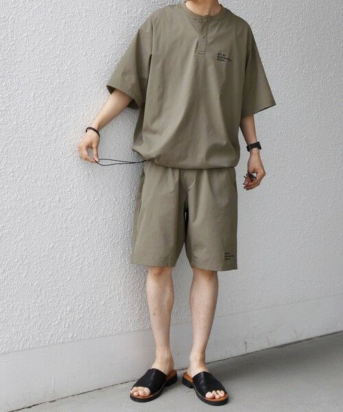 SHIPS / シップス Tシャツ | 【WEB限定】SHIPS any:〈吸水速乾/UVカット〉ドライタッチ ヘンリーネック Tシャツ＋イージーショーツ＋パッカブルバッグ 3点セット◆ | 詳細13