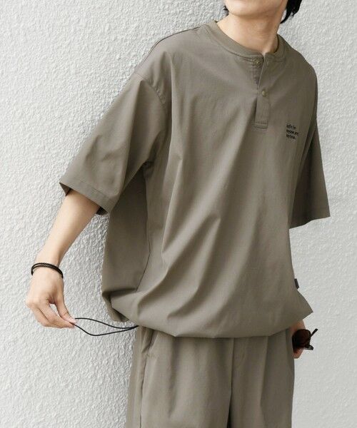 SHIPS / シップス Tシャツ | 【WEB限定】SHIPS any:〈吸水速乾/UVカット〉ドライタッチ ヘンリーネック Tシャツ＋イージーショーツ＋パッカブルバッグ 3点セット◆ | 詳細16
