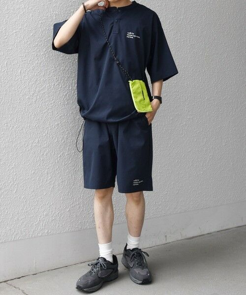 SHIPS / シップス Tシャツ | 【WEB限定】SHIPS any:〈吸水速乾/UVカット〉ドライタッチ ヘンリーネック Tシャツ＋イージーショーツ＋パッカブルバッグ 3点セット◆ | 詳細21