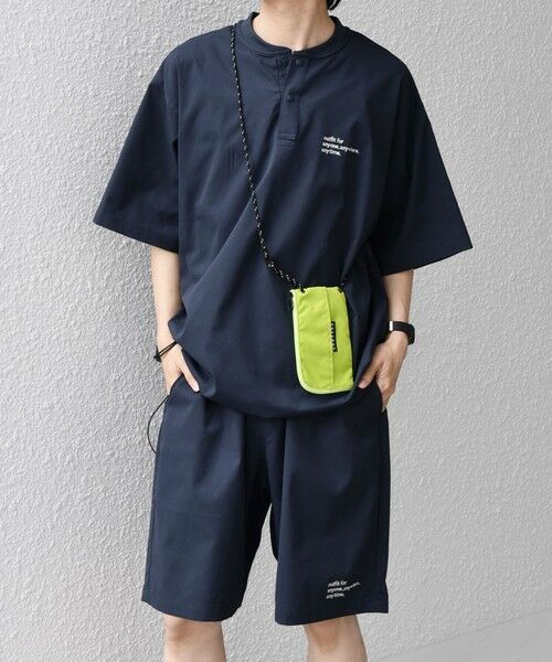 SHIPS / シップス Tシャツ | 【WEB限定】SHIPS any:〈吸水速乾/UVカット〉ドライタッチ ヘンリーネック Tシャツ＋イージーショーツ＋パッカブルバッグ 3点セット◆ | 詳細23