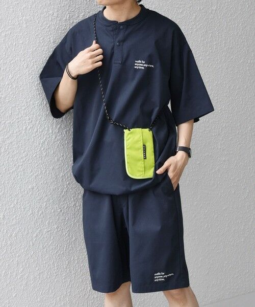 SHIPS / シップス Tシャツ | 【WEB限定】SHIPS any:〈吸水速乾/UVカット〉ドライタッチ ヘンリーネック Tシャツ＋イージーショーツ＋パッカブルバッグ 3点セット◆ | 詳細24