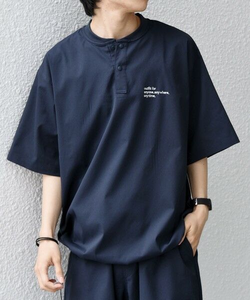 SHIPS / シップス Tシャツ | 【WEB限定】SHIPS any:〈吸水速乾/UVカット〉ドライタッチ ヘンリーネック Tシャツ＋イージーショーツ＋パッカブルバッグ 3点セット◆ | 詳細25